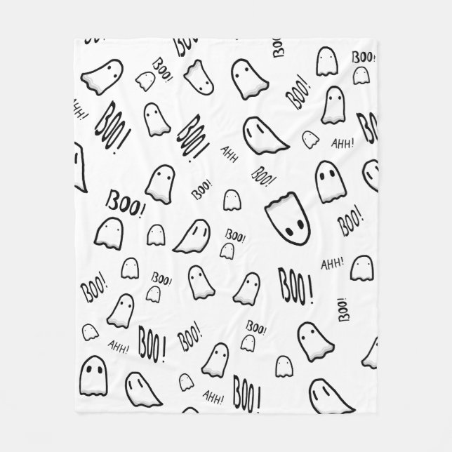 Cobertor De Velo Fantasmas bonitos, preto e branco