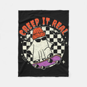 Cobertor De Velo Fantasmas de Halloween tornam o skate retro assust