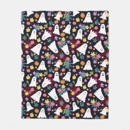 Cobertor De Velo Fantasmas e Flores