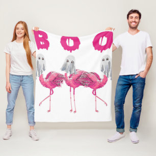 Cobertor De Velo Fantasmas Engraçado Flamingo Boo Halloween Presen