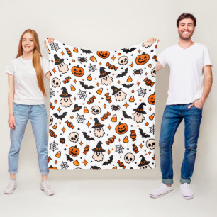 Cobertor De Velo Fantasmas Fofos no Halloween 