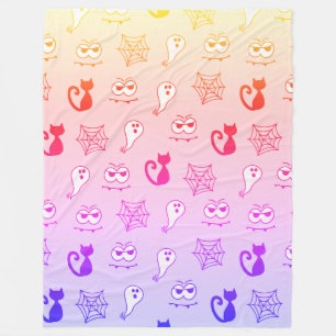 Cobertor De Velo Fantasmas, teias-aranha e Gatos Negros Arco-Íris