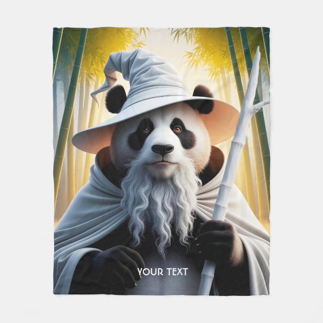 Cobertor De Velo Fantasy - Assistente de Panda Velho (Frente)