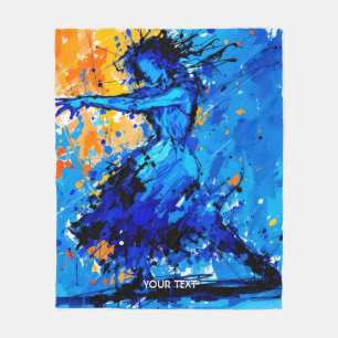 Cobertor De Velo Fantasy Blue Orange Dancer