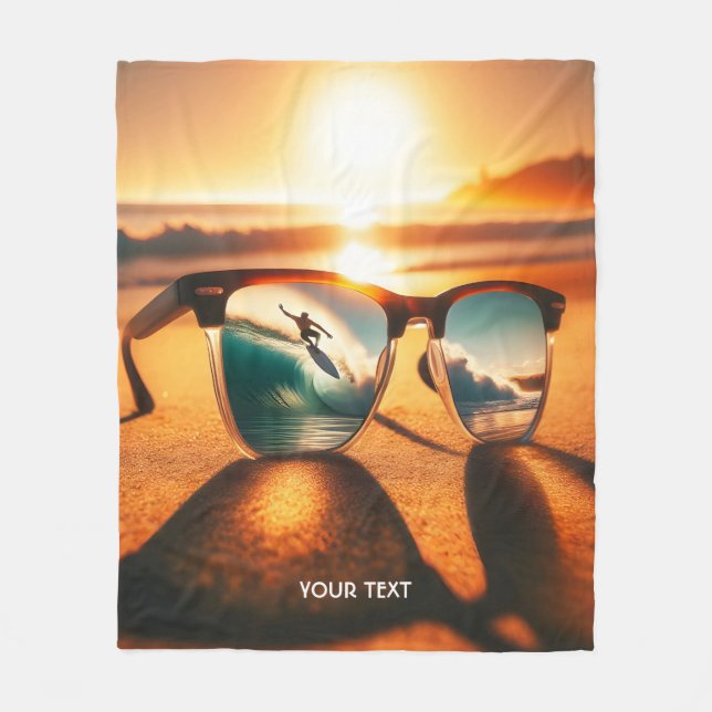 Cobertor De Velo Fantasy Bons Óculos Sunset Beach (Frente)