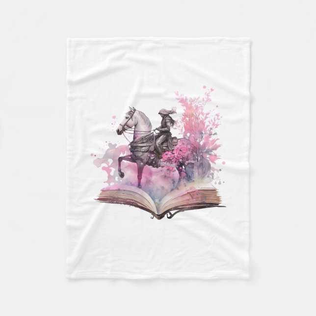 Cobertor De Velo Fantasy Book Lover Design (Frente)