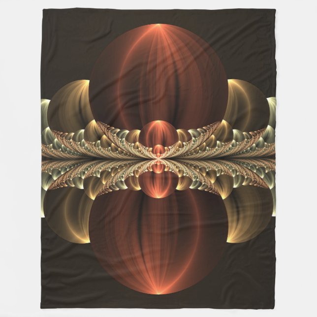 Cobertor De Velo Fantasy Construction Shiny Abstrato Fractal Art (Frente)