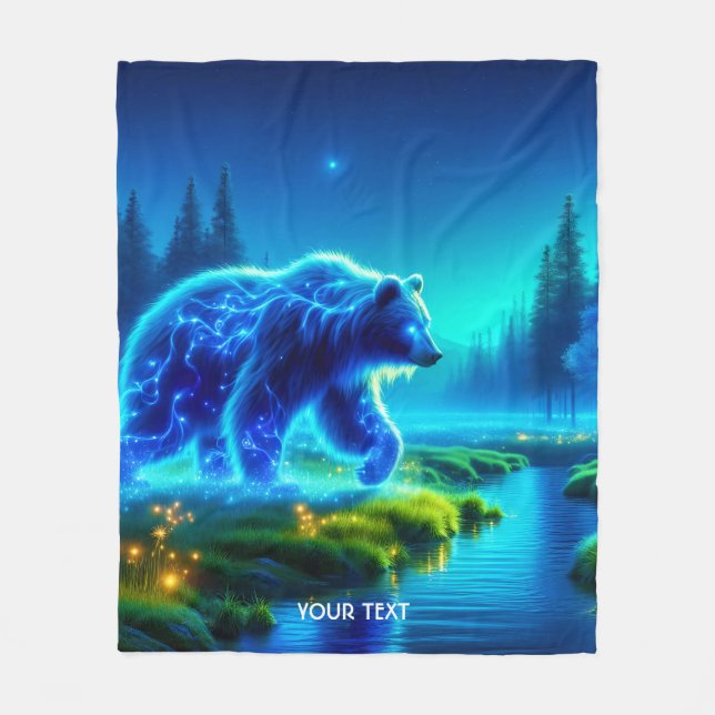 Cobertor De Velo Fantasy Cute Bear River Meadow (Frente)