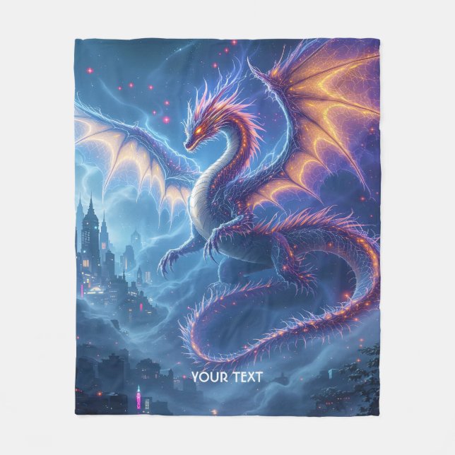 Cobertor De Velo Fantasy Cute Blue Dragon City (Frente)
