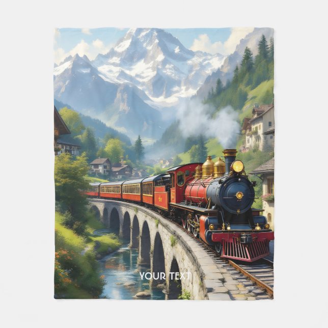 Cobertor De Velo Fantasy Cute Crimson Antiguo Trem (Frente)