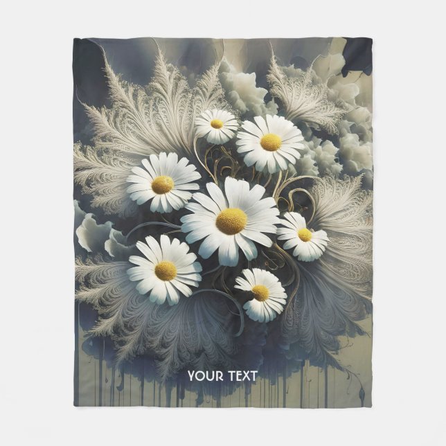 Cobertor De Velo Fantasy Cute Daisy Flowers Filigree (Frente)