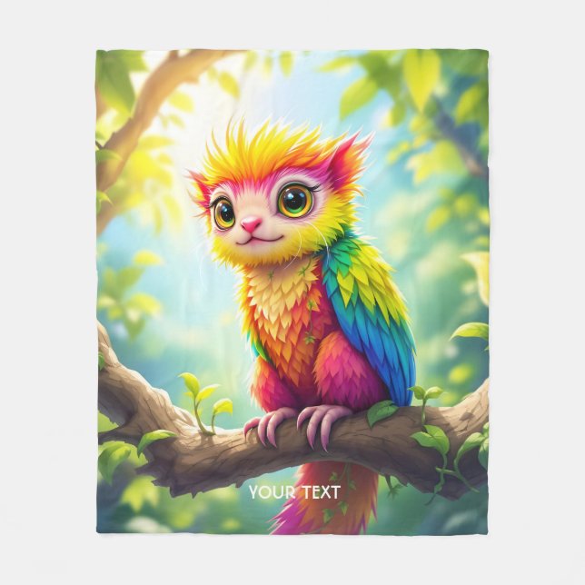 Cobertor De Velo Fantasy Cute Half Ferret Hybrid (Frente)