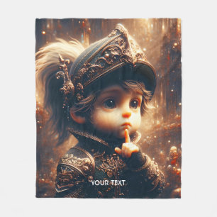 Cobertor De Velo Fantasy Cute Little Quiet Knight