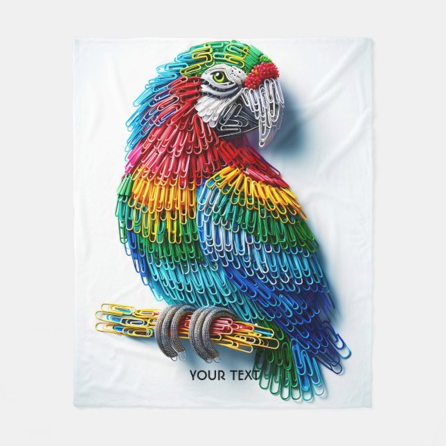 Cobertor De Velo Fantasy Cute Paper Clips Bird (Frente)
