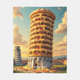 Cobertor De Velo Fantasy Cute Pisa Tower Pizza