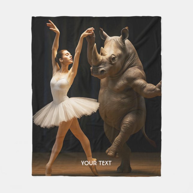 Cobertor De Velo Fantasy Cute Rhino Dancer Ballerina (Frente)