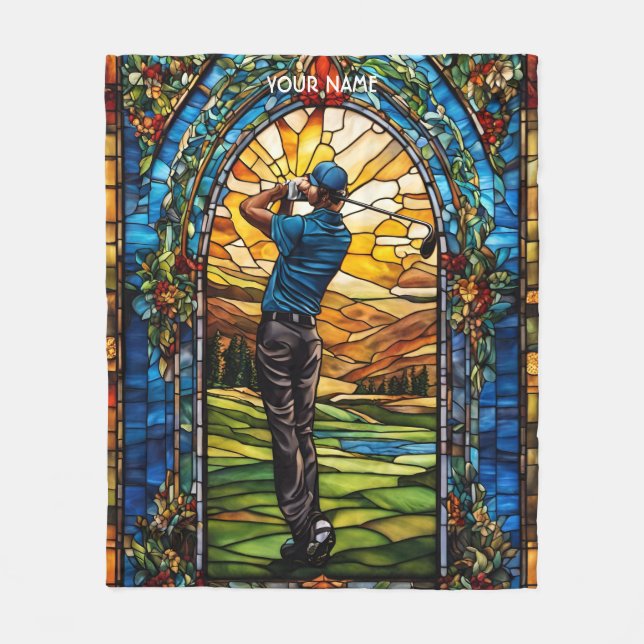 Cobertor De Velo Fantasy Cute StainGlass Golf (Frente)