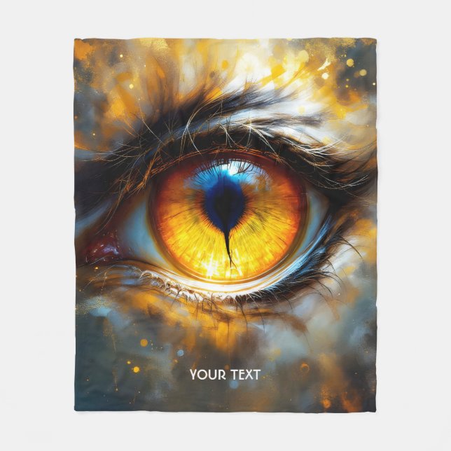 Cobertor De Velo Fantasy Cute Tiger Orange Eye (Frente)