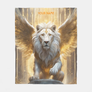 Cobertor De Velo Fantasy Cute Vivid Angelic White Lion