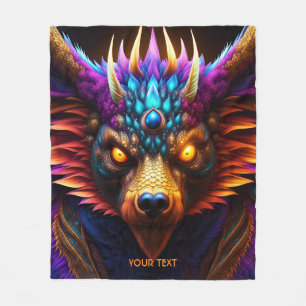 Cobertor De Velo Fantasy Cute Vivid Bear Dragon Rainbow