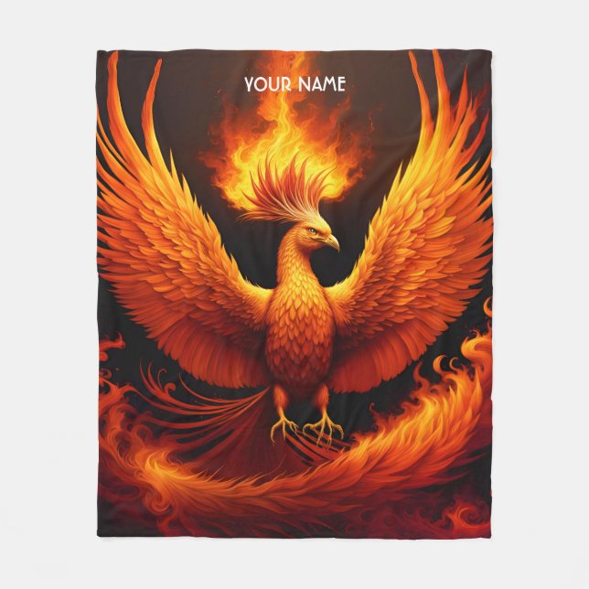 Cobertor De Velo Fantasy Cute Vivid Chama Phoenix Bird (Frente)