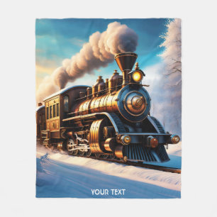Cobertor De Velo Fantasy Cute Vivid Old Train Winter