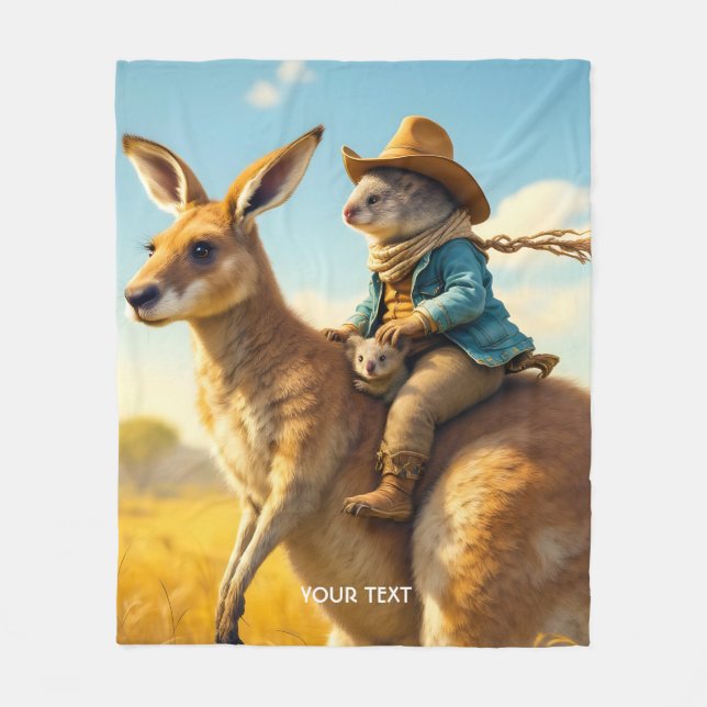 Cobertor De Velo Fantasy Cute Wombat Kangaroo Koala (Frente)