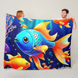 Cobertor De Velo Fantasy Fish Natação