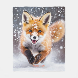 Cobertor De Velo Fantasy Fox Cub Snow