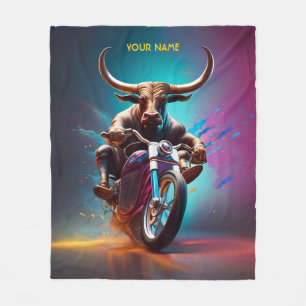 Cobertor De Velo Fantasy Lovely Bull Riding Bike