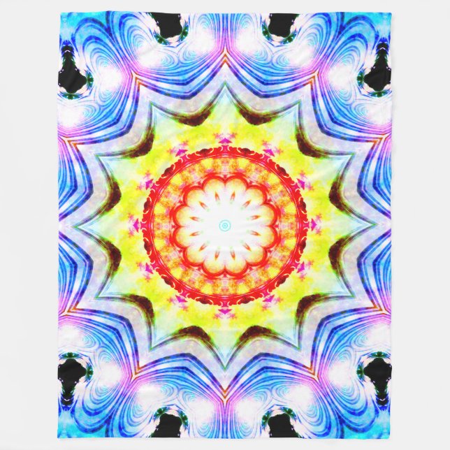 Cobertor De Velo Fantasy Priest Mage Magical Vibrant Mandela (Frente)