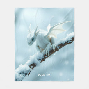 Cobertor De Velo Fantasy White Baby Dragon