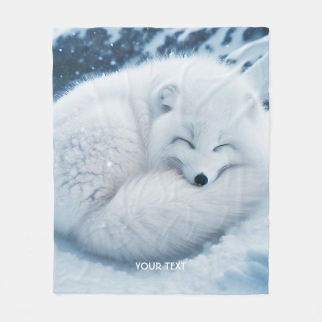 Cobertor De Velo Fantasy White Fox Snow (Frente)
