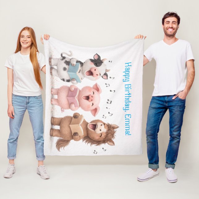 Cobertor De Velo Farm Animals Band Birthday (In Situ)