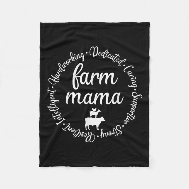 Cobertor De Velo Farm Mama Hardworking Dedicated Goat Chicken G Cow (Frente)