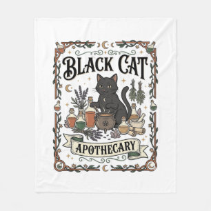 Cobertor De Velo Farmácia de Gato Preto Bruxa Mística Apothecary