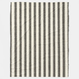 Cobertor De Velo Farmhouse Black Ticking Strips 