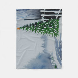 Cobertor De Velo Farmhouse Country Christmas Watercolor