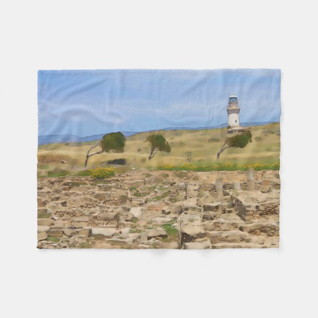 Cobertor De Velo Farol de aquarela (Frente (Horizontal))