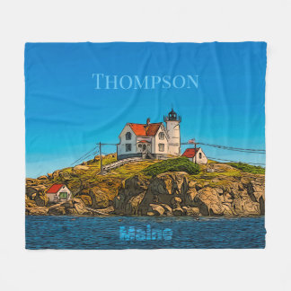 Cobertor De Velo Farol de Nubble Maine Personalizado Náutico