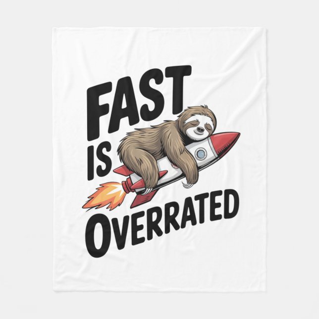 Cobertor De Velo Fast is Overrated Sloth Rocket (Frente)