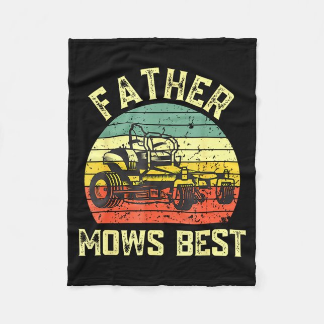 Cobertor De Velo Father Mows Funny Fathers Day Dad Jokes Lawn Mowin (Frente)