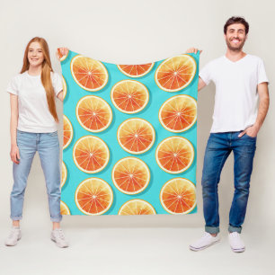 Cobertor De Velo Fatias Laranja no Azul