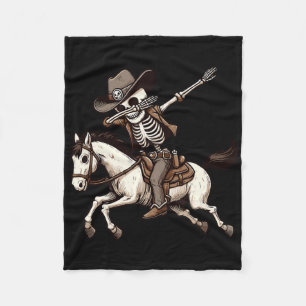 Cobertor De Velo Fato de Cowboy Esqueleto Dabbing de Halloween para