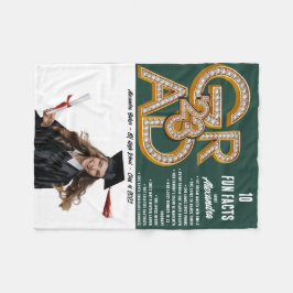 Cobertor De Velo Fatos de diversão verde-escura e graduação de Form