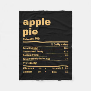 Cobertor De Velo Fatos Nutricionais da Apple Pie de Natal de Ação d