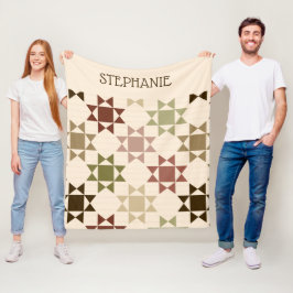 Cobertor De Velo Faux Amish Quilt Neutral Cores Personalizadas