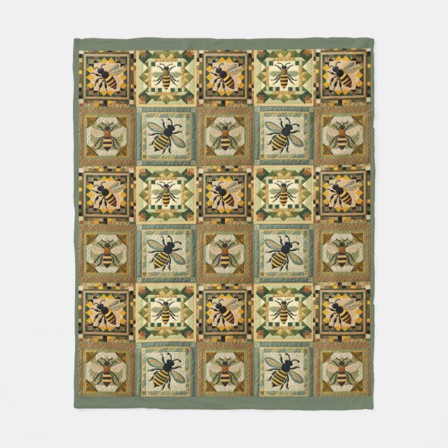 Cobertor De Velo Faux Honeybee Quilt (Frente)