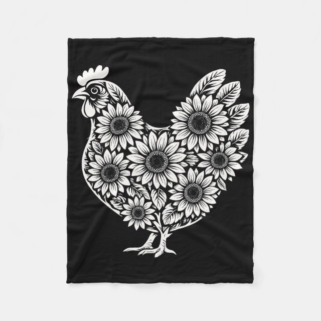 Cobertor De Velo Fazendeiro de Frango Floral (Frente)