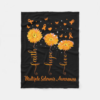 Cobertor De Velo Fé Esperança Amor Laranja Fita Esclerose Múltipla 